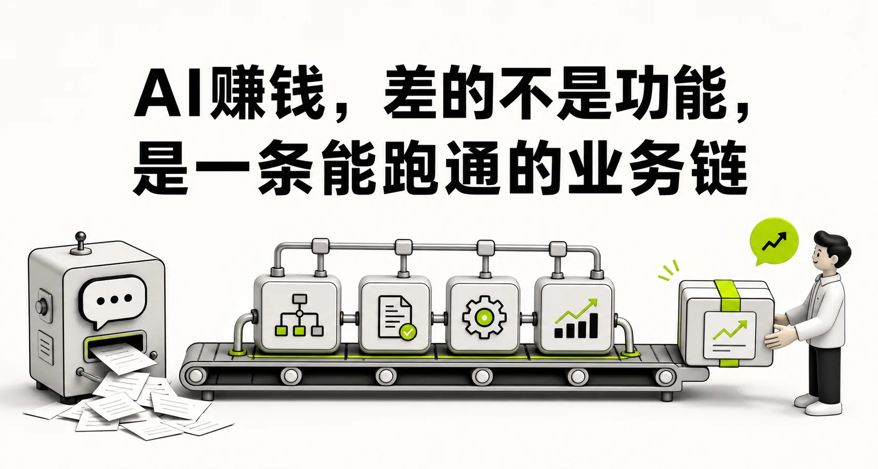 AI赚钱,差的不是功能,是一条能跑通的业务链